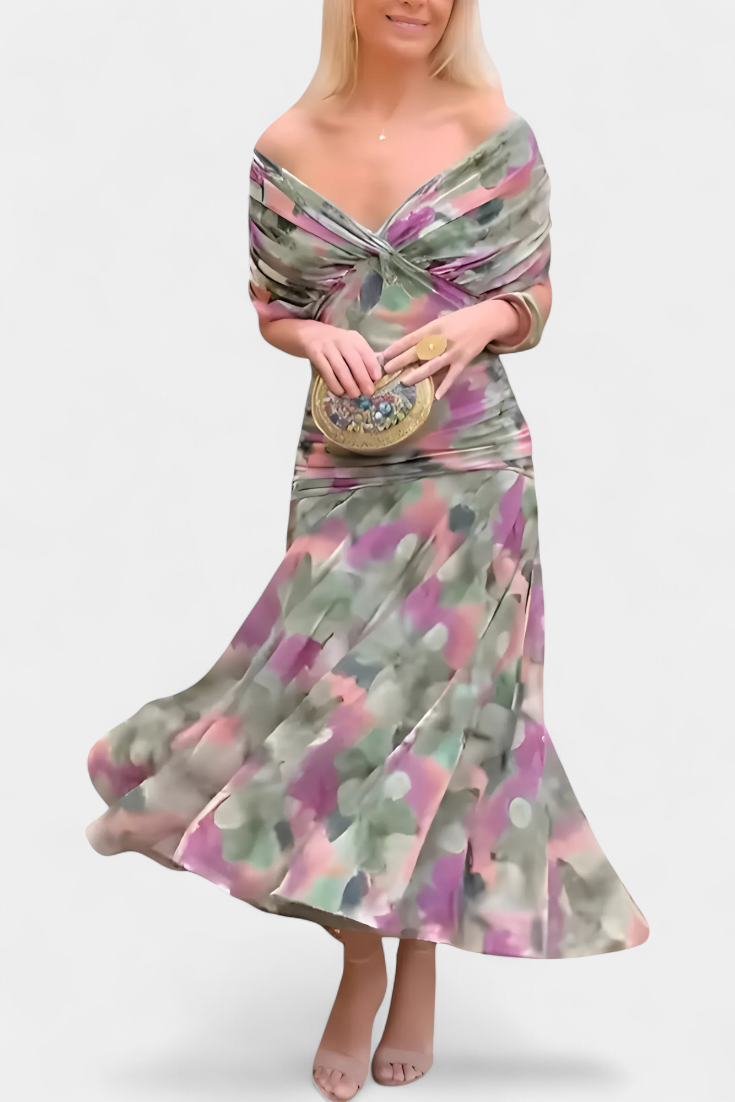 Alondra™ Robe longue fleurie avec col en V