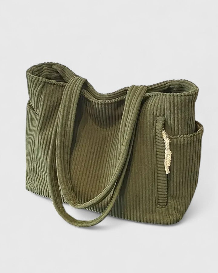 Liorane | Sac cabas luxueux côtelé avec détail en velours côtelé