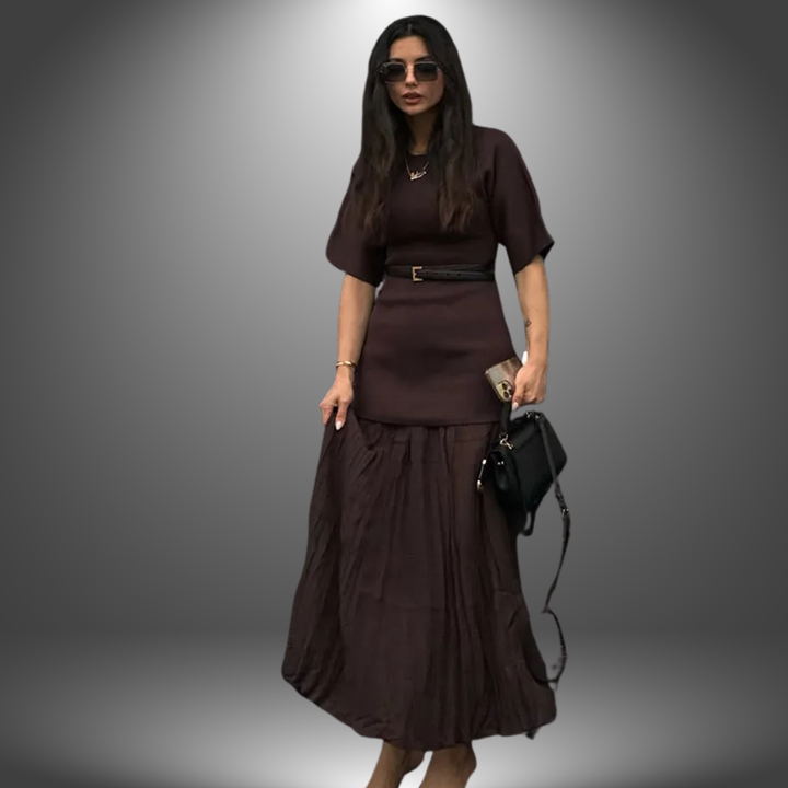 Andrea | Robe maxi plissée