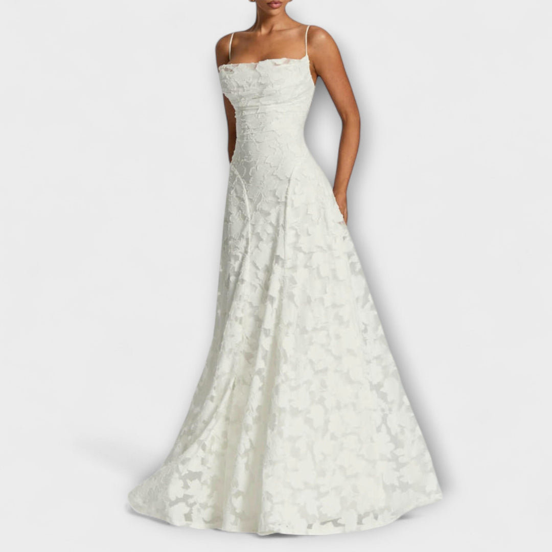 Emberly - Robe maxi jacquard élégante