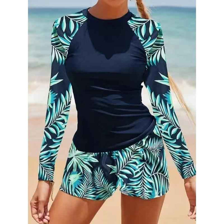 Noa Long-Sleeve Two-Piece Surf Swimsuit – Sun Protection, Flexible, Wave-Ready