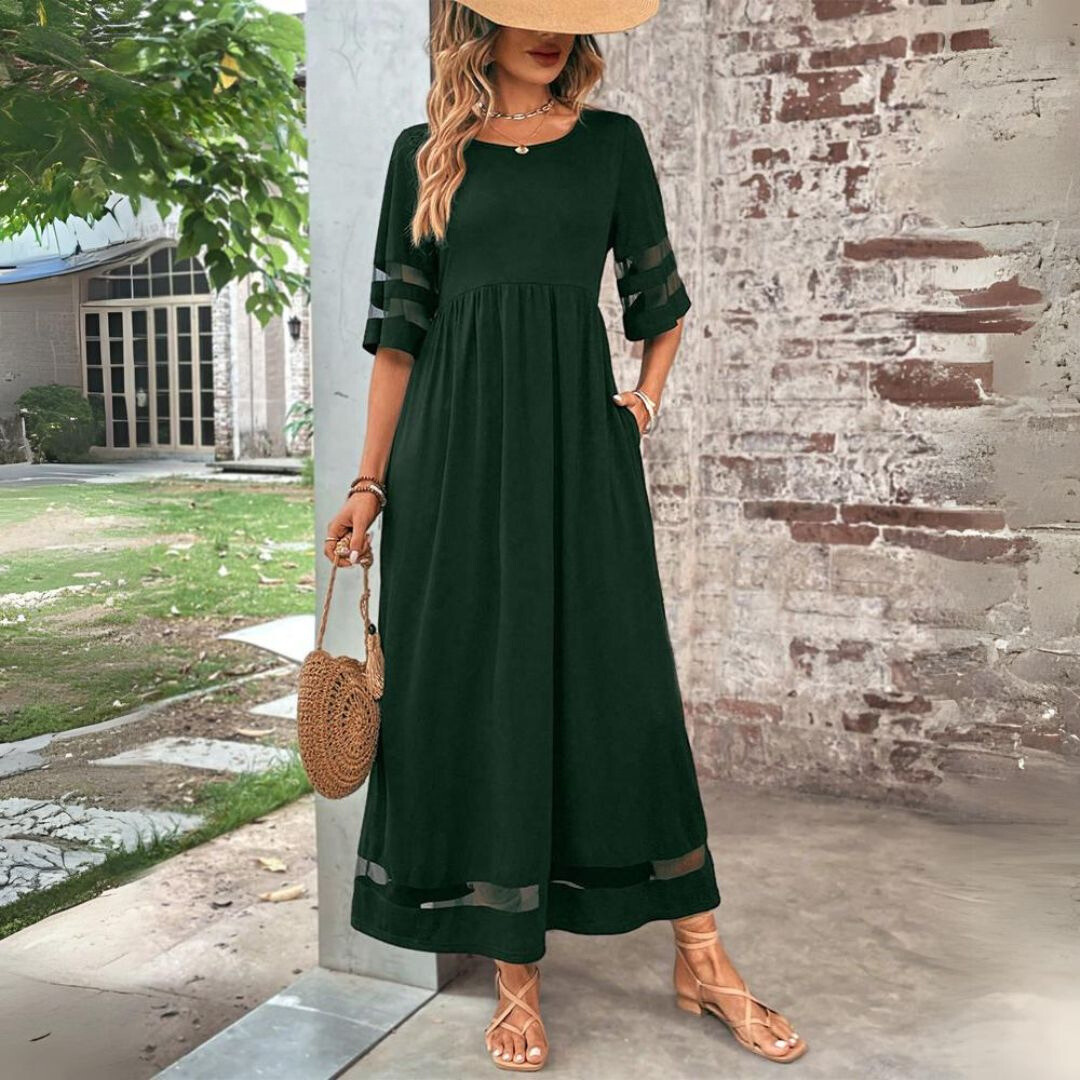 Aubrey™ – Robe midi flatteuse avec effet ventre plat