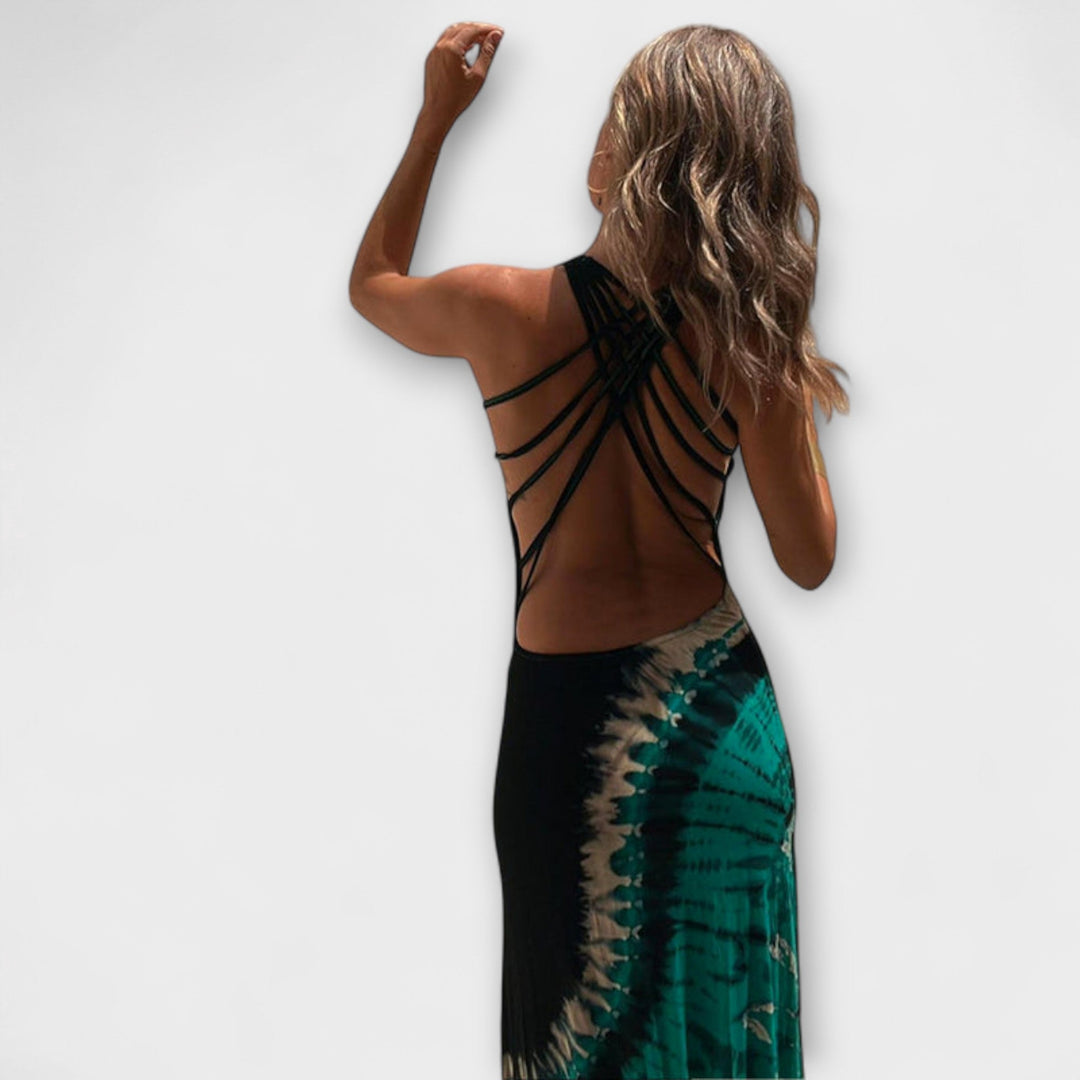 Livia - Robe maxi tie-dye ciel étoilé