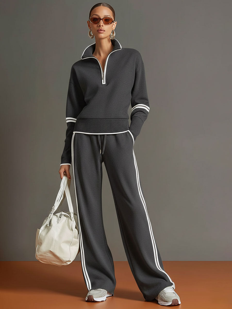 Serena | Set aus lässiger Bluse und weit geschnittenen Hosen mit lockerer Passform und ruhiger Silhouette