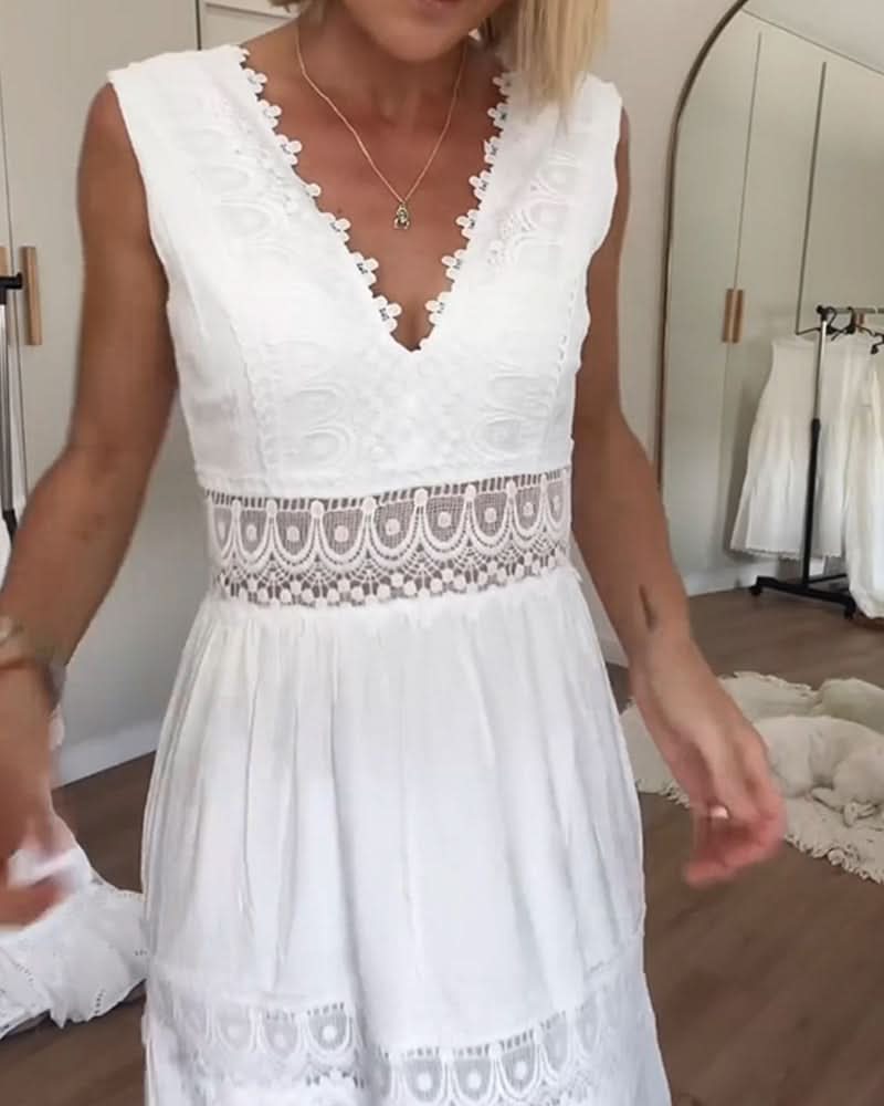 ROSE™ - Robe caraco en dentelle à col en V