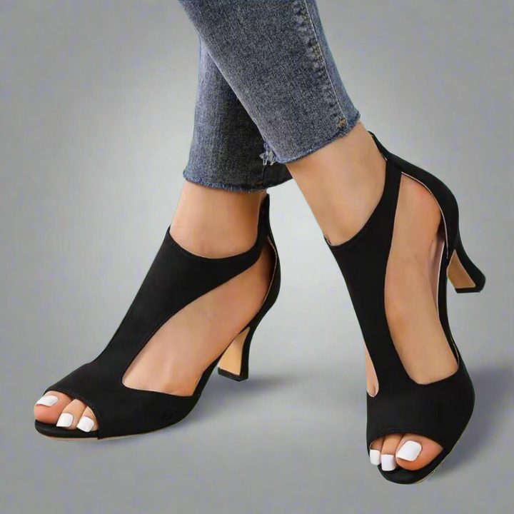 Annelie | Sandales à talons aiguilles premium avec fermeture éclair