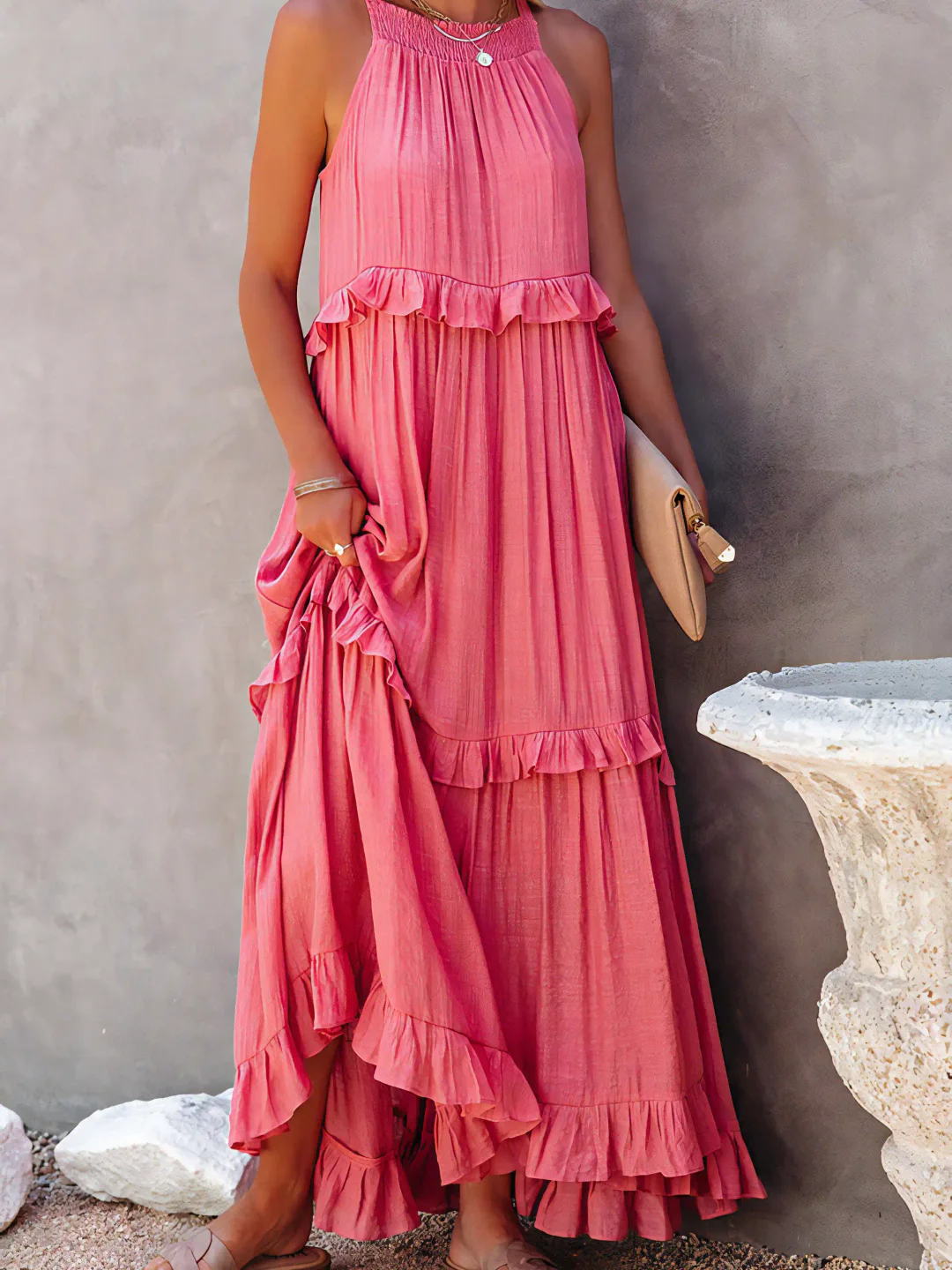 Elsie - Robe maxi à volants
