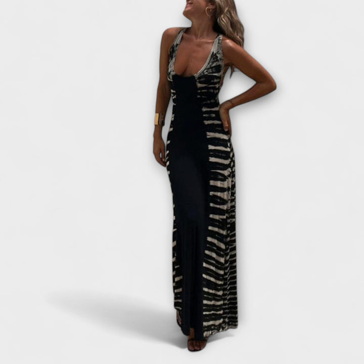Livia - Robe maxi tie-dye ciel étoilé
