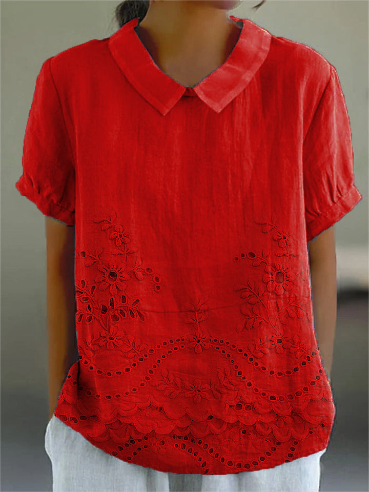 Lily | Chemise brodée florale