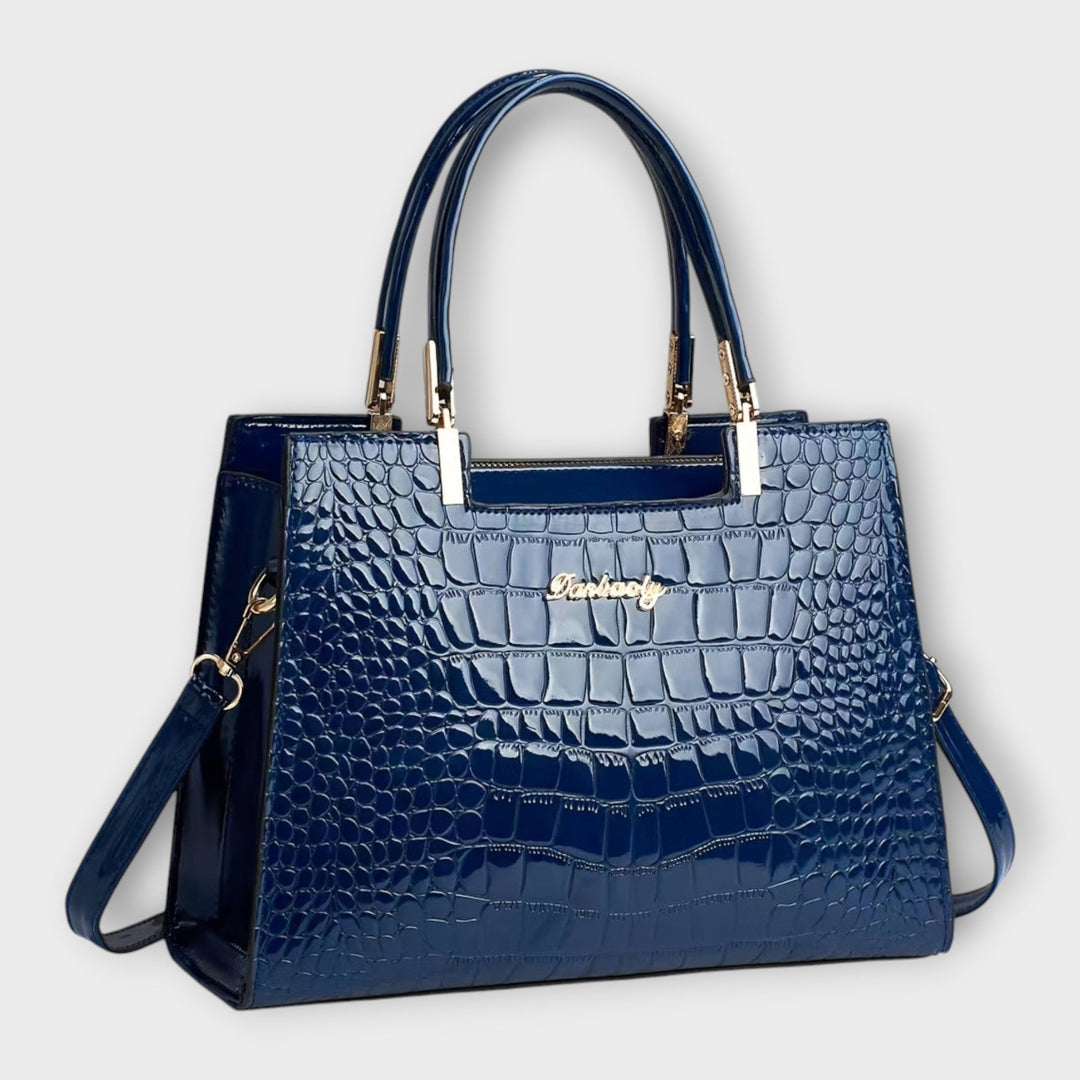 Olivia | Sac à main brillant à motif crocodile