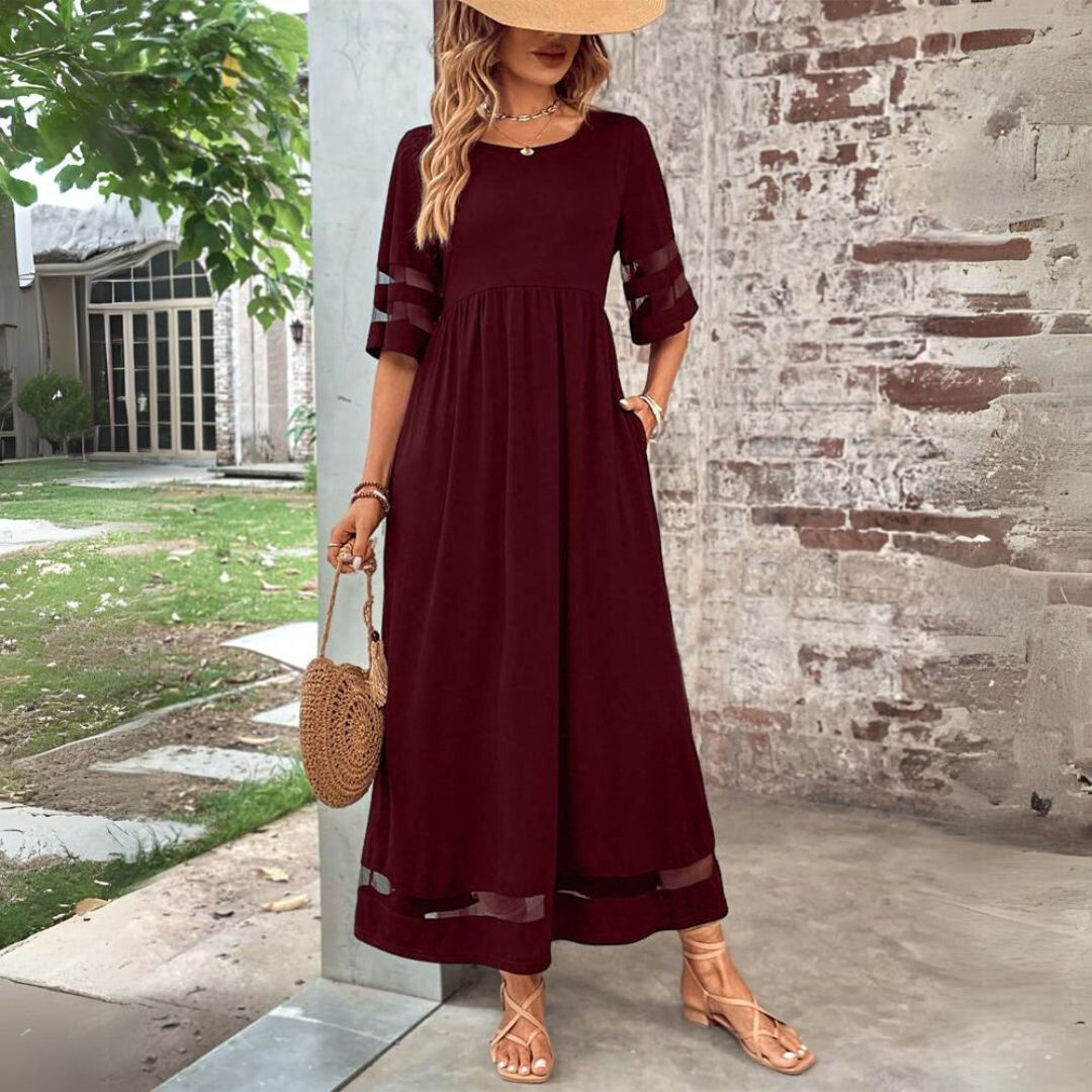 Aubrey™ – Robe midi flatteuse avec effet ventre plat