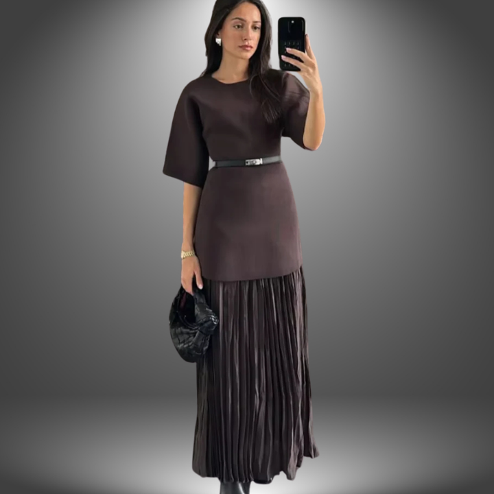 Andrea | Robe maxi plissée