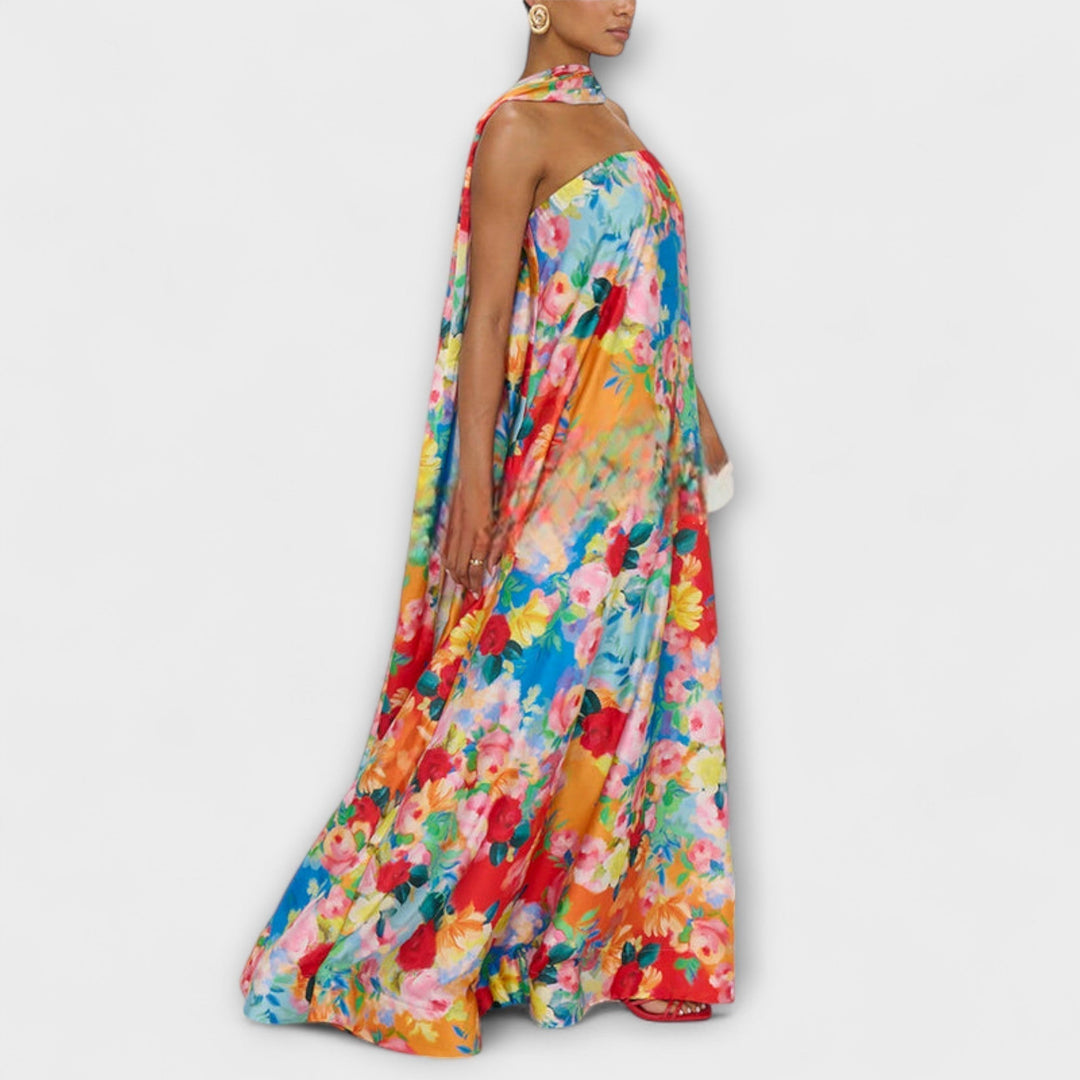 Harlow - Robe maxi florale à épaules dénudées