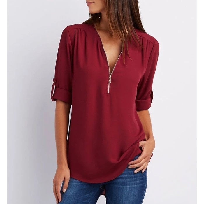 Gwen | Blouse chic zippée