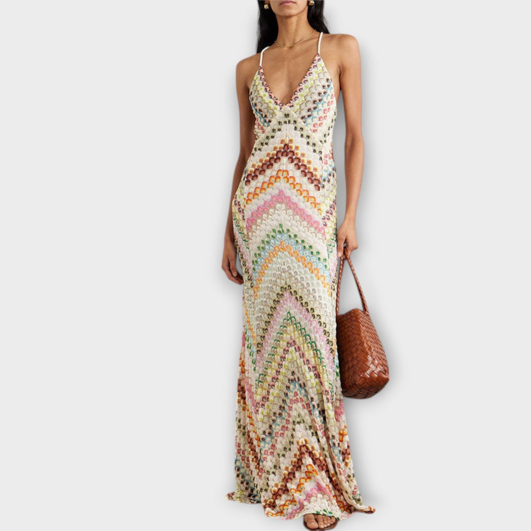 Remi - Robe maxi colorée à motif chevrons Missoni