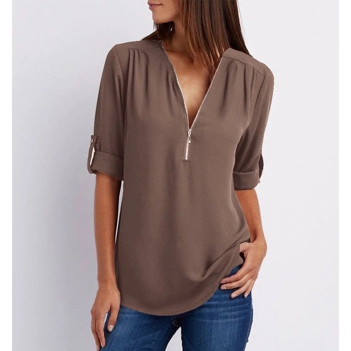 Gwen | Blouse chic zippée