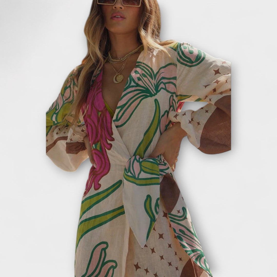 Tracey - Robe Tunique Maxi à Nouer