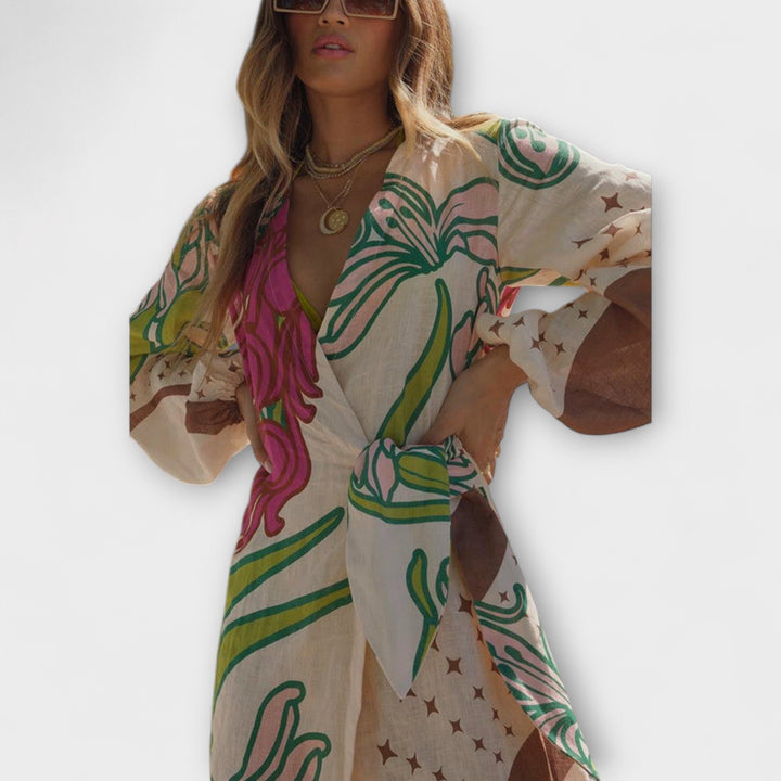 Tracey - Robe Tunique Maxi à Nouer