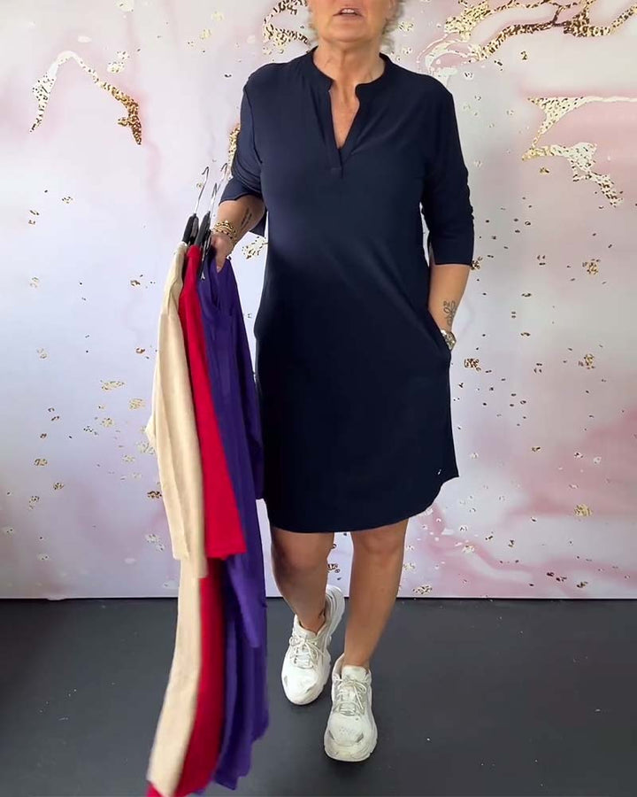 Hanne | Robe élégante avec col en V