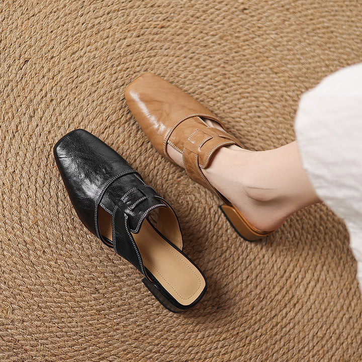 Mules Andie en cuir véritable