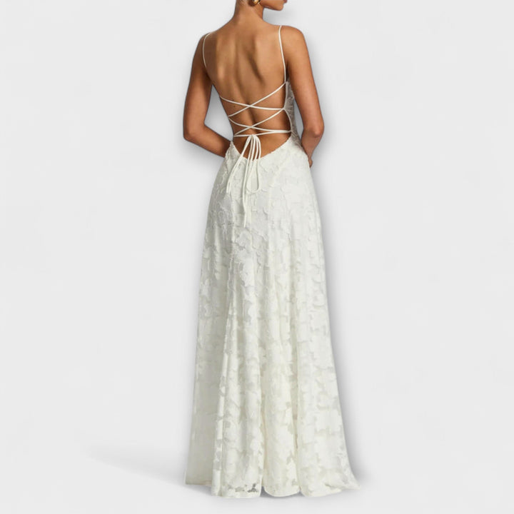 Emberly - Robe maxi jacquard élégante