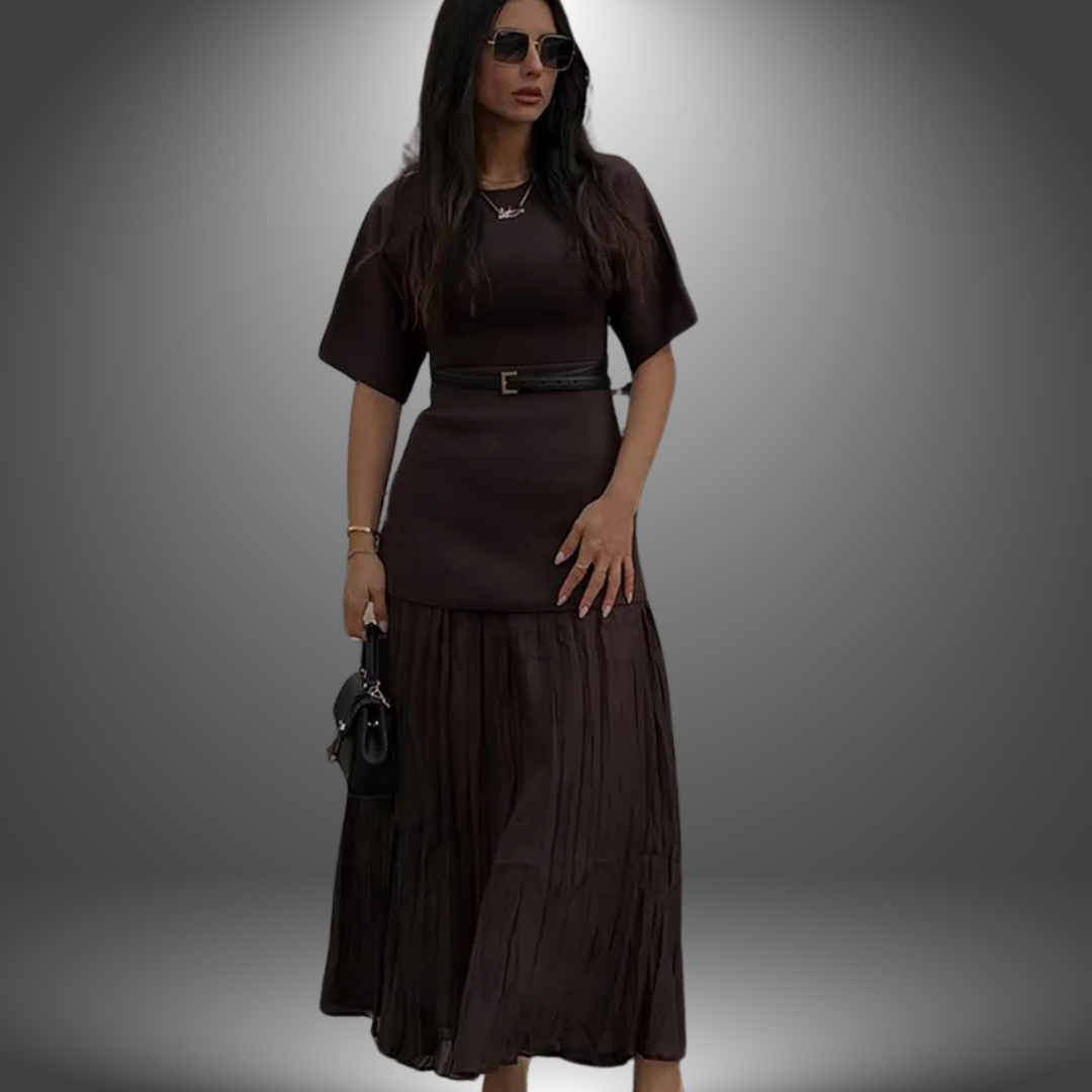 Andrea | Robe maxi plissée