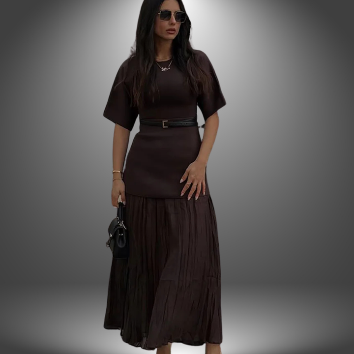 Andrea | Robe maxi plissée