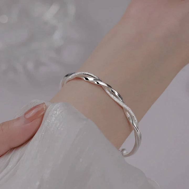 Bracelet tressé en argent