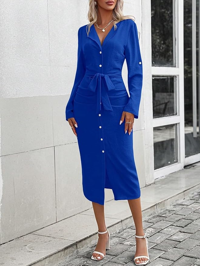 Olivia™ - Robe élégante boutonnée