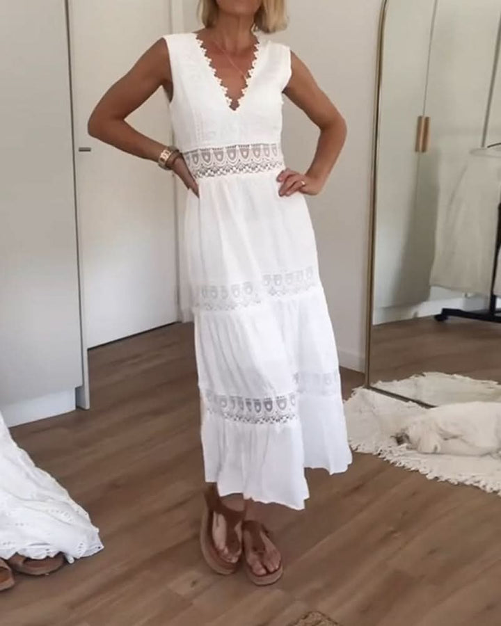 ROSE™ - Robe caraco en dentelle à col en V