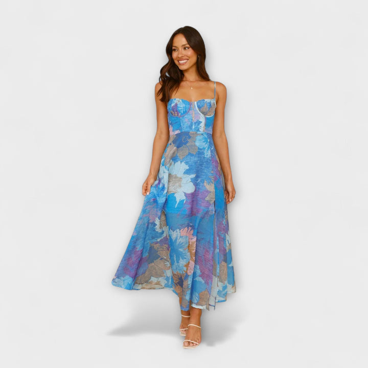 Audrey - Robe à Bretelles Imprimé Floral pour Femme - Stylée et Séduisante