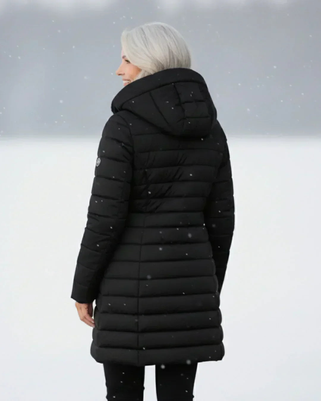 Apolline | Padded Long Quilted Jacket with A-Line Cut and Front Zip Closure