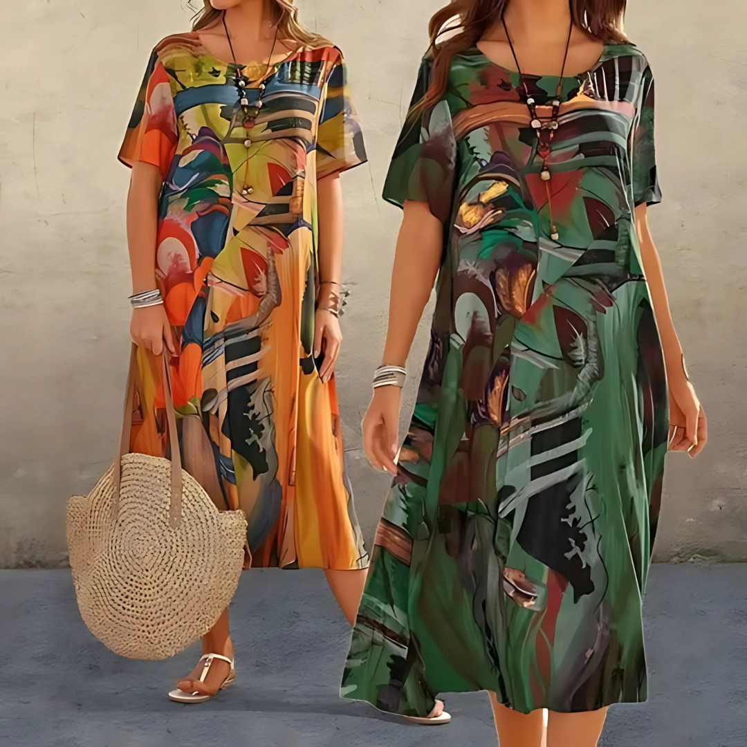 Filomena | Robe à imprimé abstrait stylée