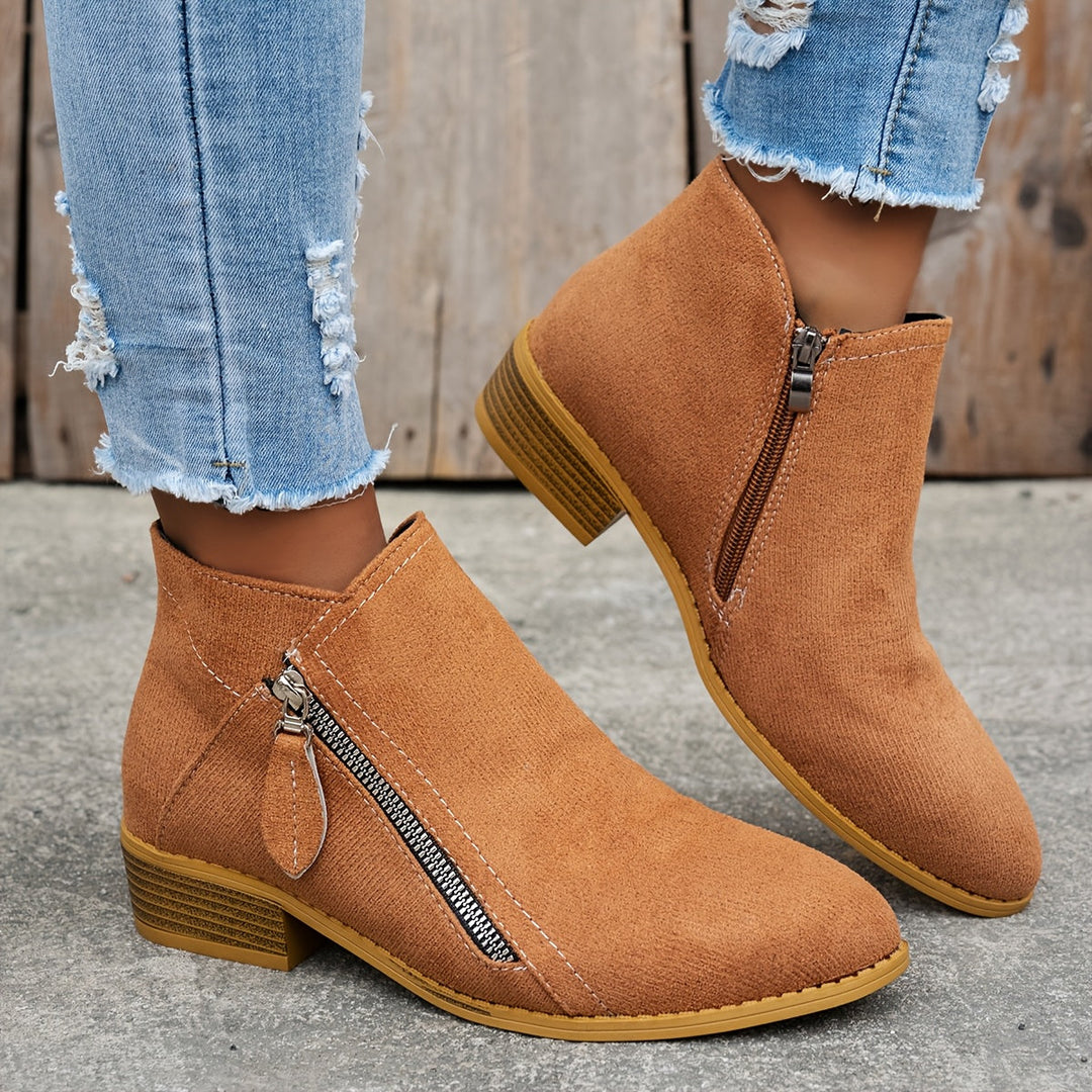 Anneliese | Bottines de cheville confortables avec fermeture éclair et soutien de la voûte plantaire