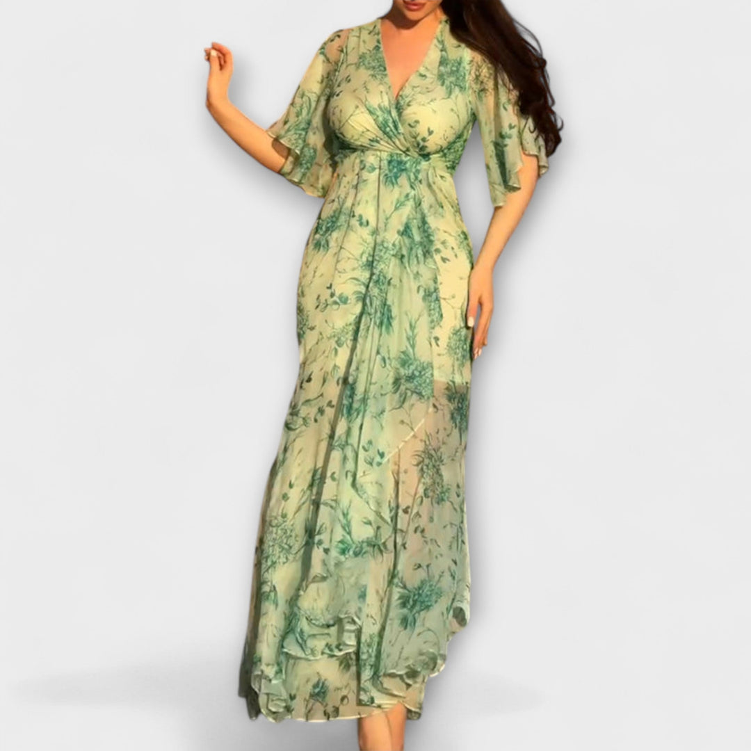 Lana - Robe stylée florale à col en V