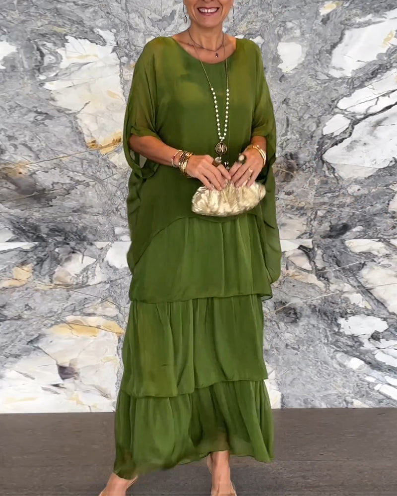 Morgan™ | Robe maxi verte à volants