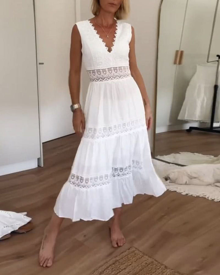 ROSE™ - Robe caraco en dentelle à col en V