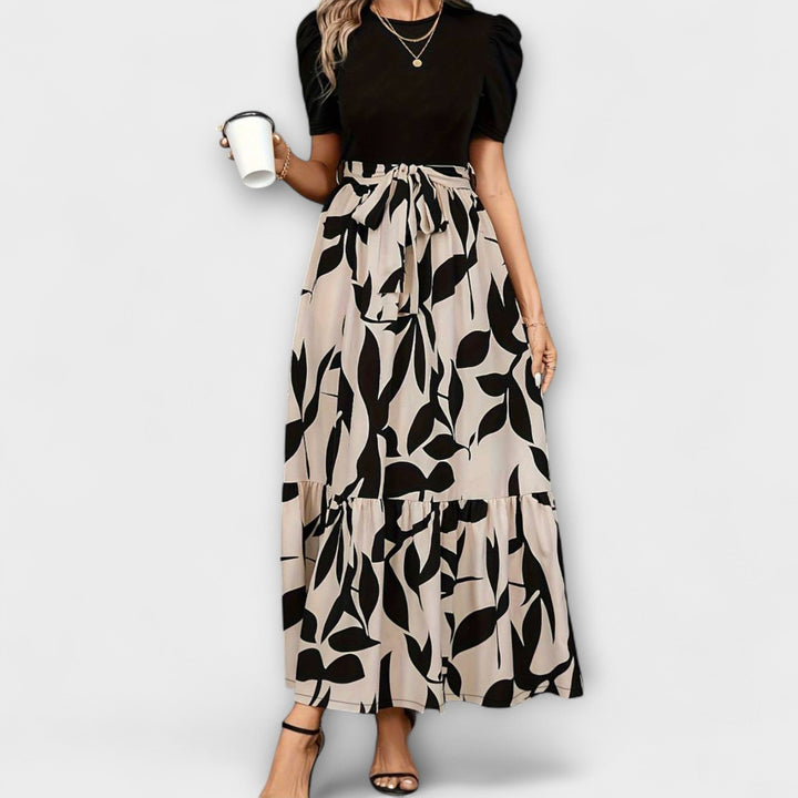 Luna - Robe d'été à motif floral et col rond