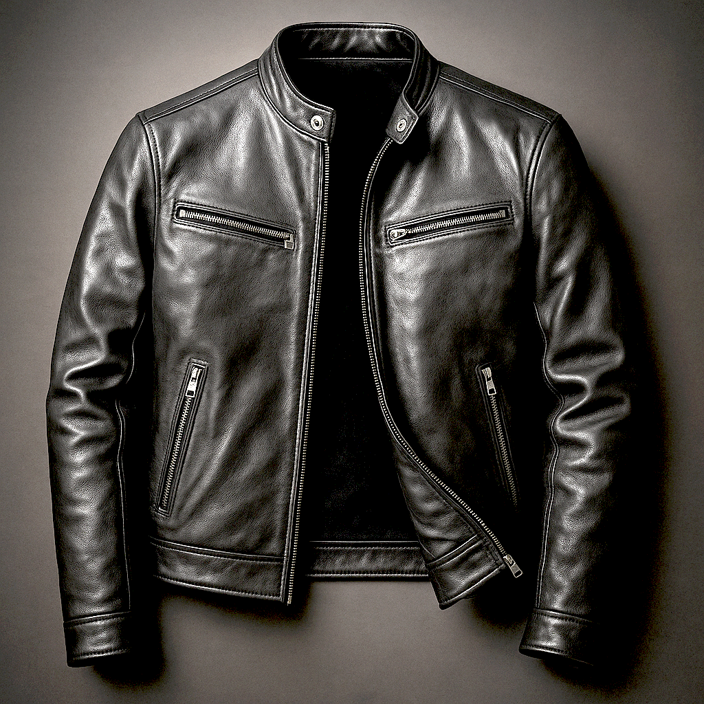Leon | Casual Leather Jacket with Soft Lining and Fitted Cut