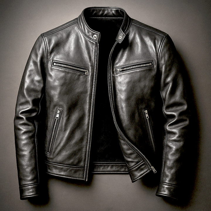 Leon | Casual Leather Jacket with Soft Lining and Fitted Cut