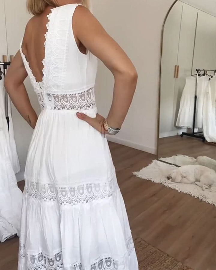 ROSE™ - Robe caraco en dentelle à col en V