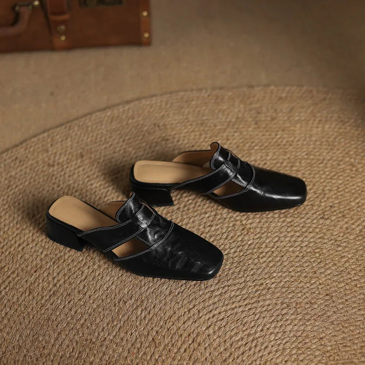 Mules Andie en cuir véritable