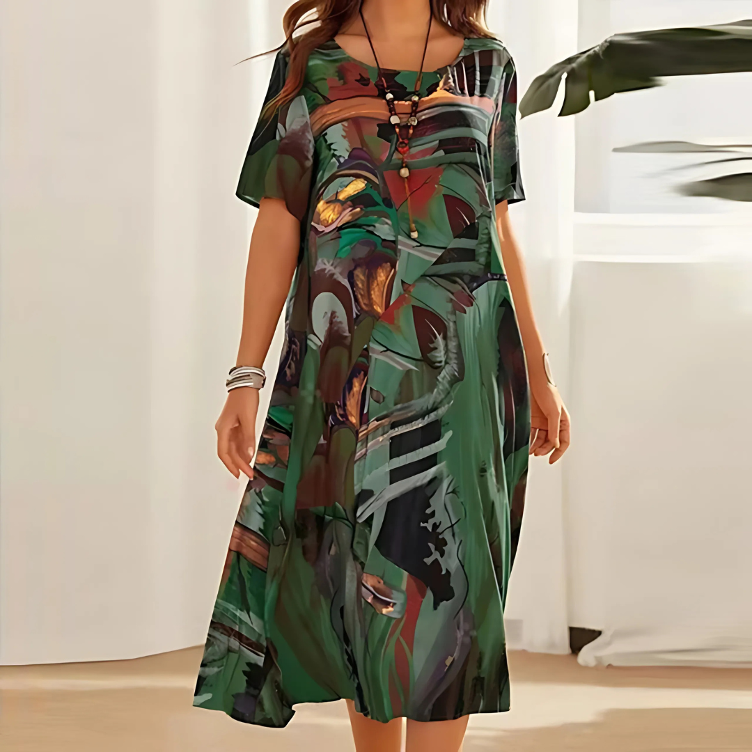 Filomena | Robe à imprimé abstrait stylée