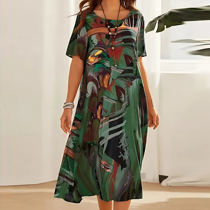 Filomena | Robe à imprimé abstrait stylée