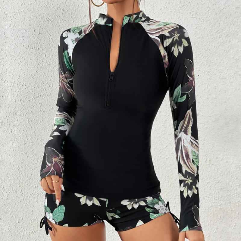 Chic Long-Sleeve Tankini Set for Stylish Swimwear