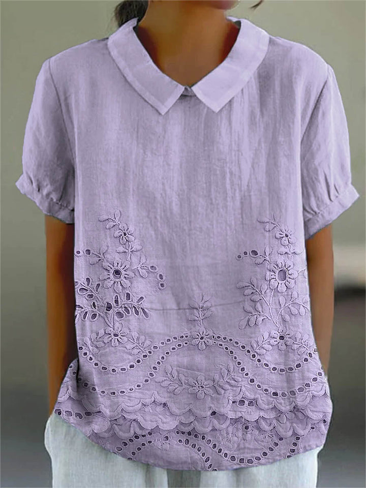 Lily | Chemise brodée florale