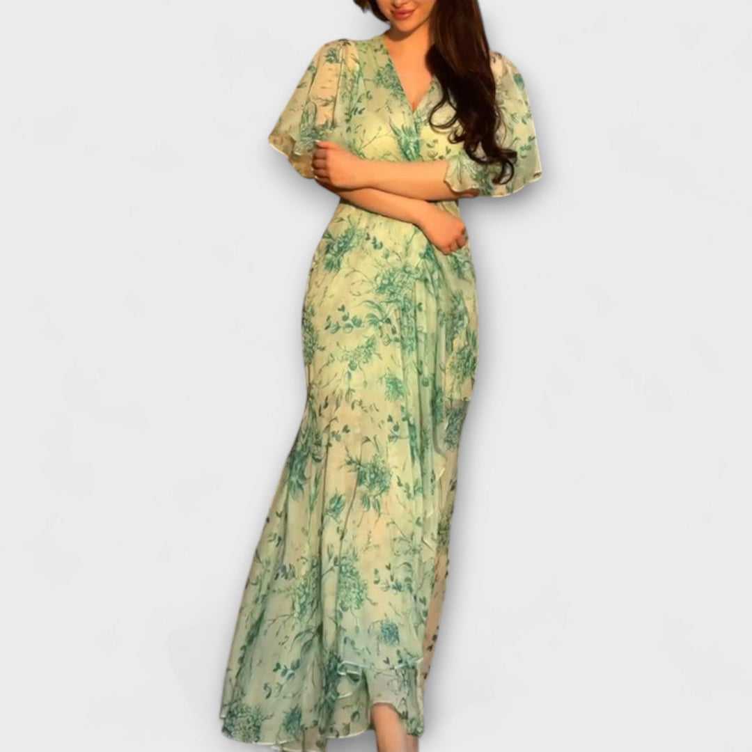 Lana - Robe stylée florale à col en V
