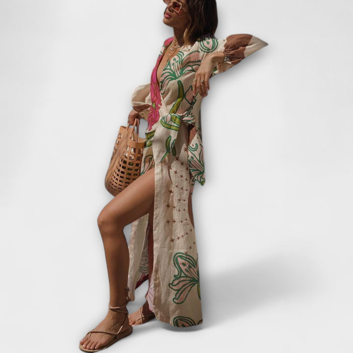 Tracey - Robe Tunique Maxi à Nouer
