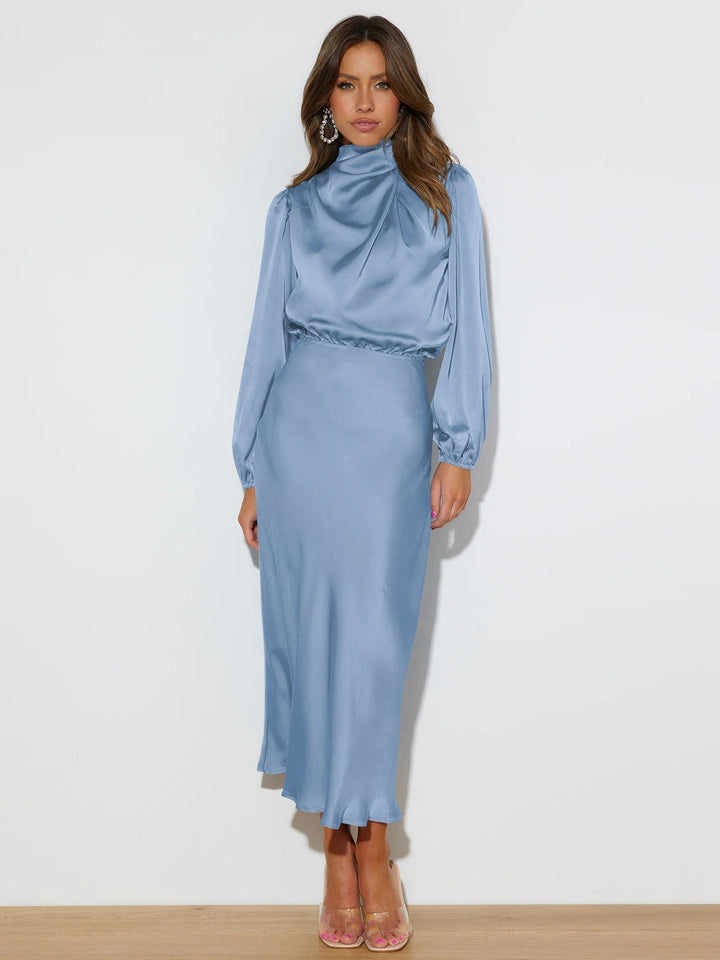 Isabella | Robe midi en satin sophistiquée