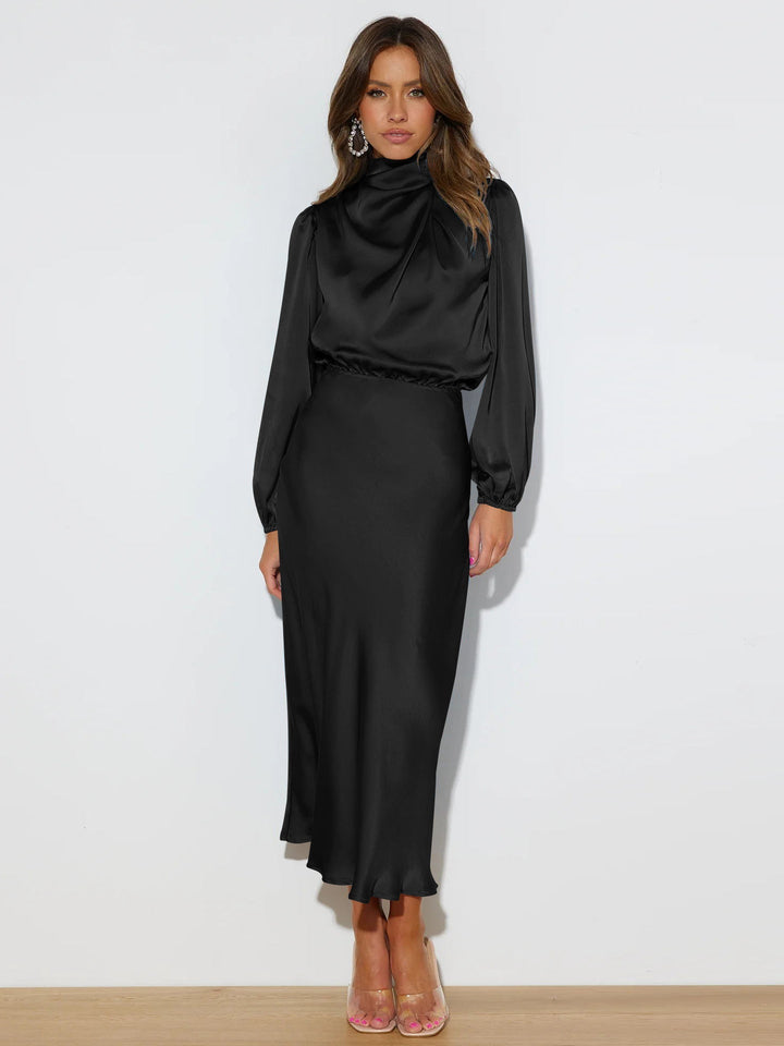 Isabella | Robe midi en satin sophistiquée